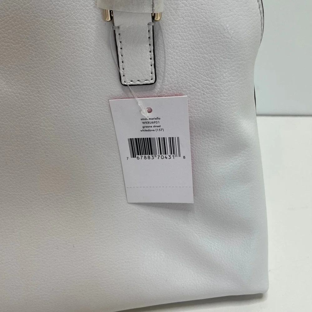 Kate Spade Small Mariella Greene Street White Leather Satchel Purse‎ Bride NEW